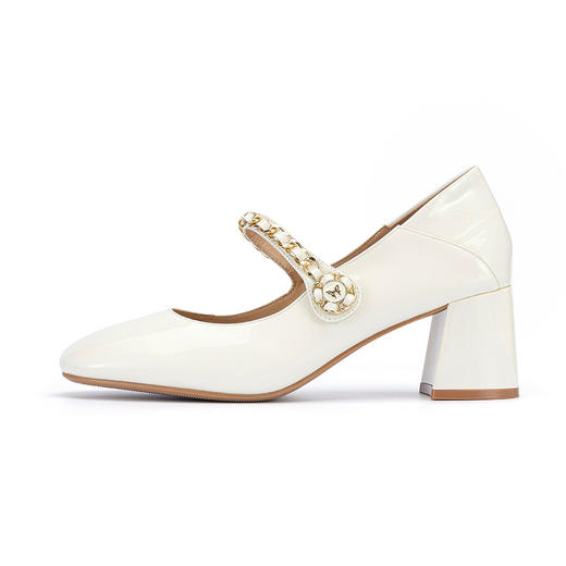 西村名物2024春季新款一字扣单鞋时髦复古玛丽珍时尚高跟鞋X24AE10711 商品图6