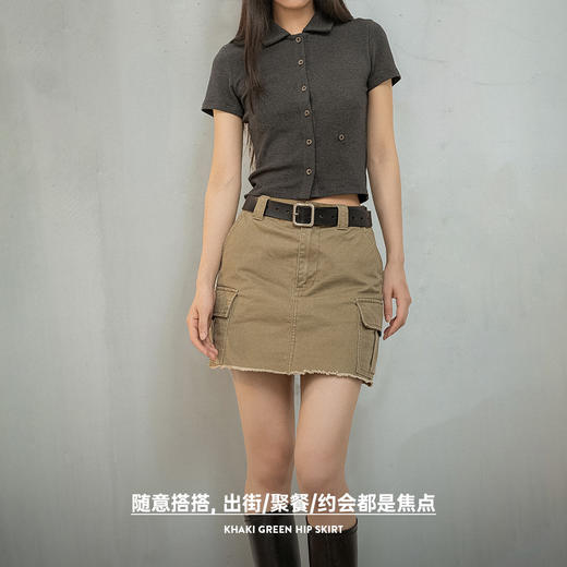 马登美式包臀裙高腰纯棉半身裙显瘦A字裙短款小个子短裙辣妹夏女 商品图4