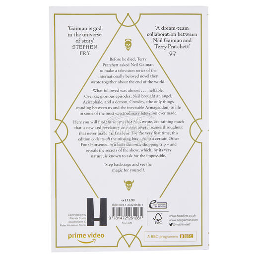 【中商原版】 好兆头剧本书 The Quite Nice and Fairly Accurate Good Omens Script Book 英文原版 Neil Gaiman 影视 商品图1
