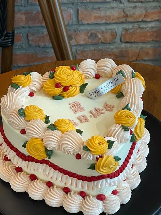 复古心形奶油蛋糕 商品图0
