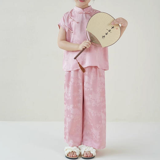 裁缝学苑TQ114 女童新中式短袖上衣纸样阔腿裤套装儿童做衣服打版裁剪样板 商品图4