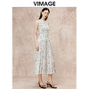 VIMAGE纬漫纪舒适无袖收腰a字印花连衣裙夏季新款V2207809 商品缩略图3