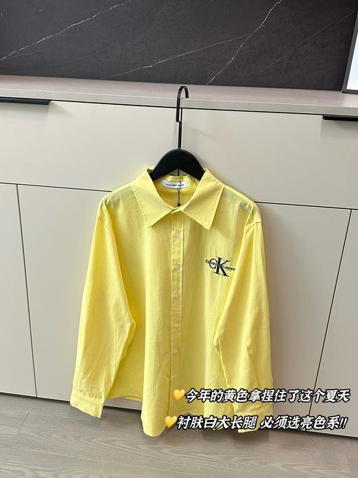 点此购买 CK春夏季女士刺绣logo亚麻防晒衬衫 LL 292493 商品图10