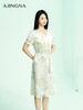 【商场同款】阿菁娜2024夏季新款新中式水墨画收腰连衣裙A30X212075 商品缩略图2