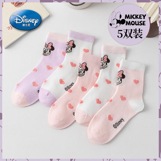 【迪士尼正版授权！弹性罗口，舒适不勒】夏季网通袜子薄款 儿童男女孩 卡通棉袜中筒袜 宝宝透气夏天无骨童袜-QQ 商品图3