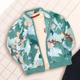 棉果果秋季新品男童无帽百搭满印加绒加厚外套摇粒绒外套M312100424477