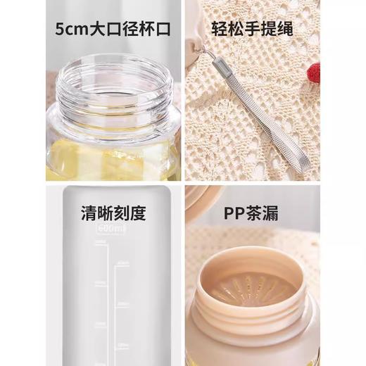 「19.9到手！高颜值」大容量水杯女生夏季2024儿童塑料杯简约便携学生带茶隔杯子餐饮用具 商品图3