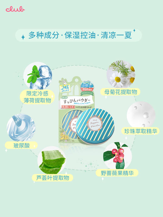 CLUB 可乐美 素颜蜜粉饼 薄荷柑橘香 26g 商品图2