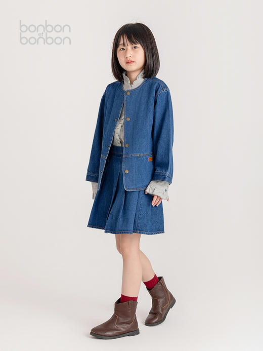 无领牛仔外套 商品图0