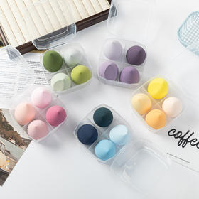 【不易卡粉，妆效出众，细节让你美得更有高级感】4个套装粉扑 非乳胶漂流瓶粉扑 美妆蛋海绵气垫 化妆不吃粉 干湿两用美妆蛋-QQ