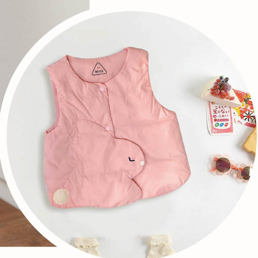 棉果果秋季新品女童秋冬保暖卡通可爱羽绒马甲M322171924425 商品图0