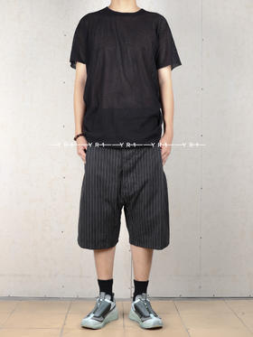 Boris Bidjan Saberi｜条纹休闲短裤棉质