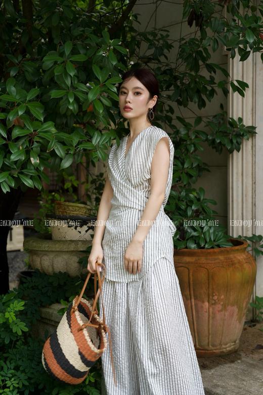 【门店同款】ENJOY夏季自然-设计感条纹无袖上衣 158698921 商品图6