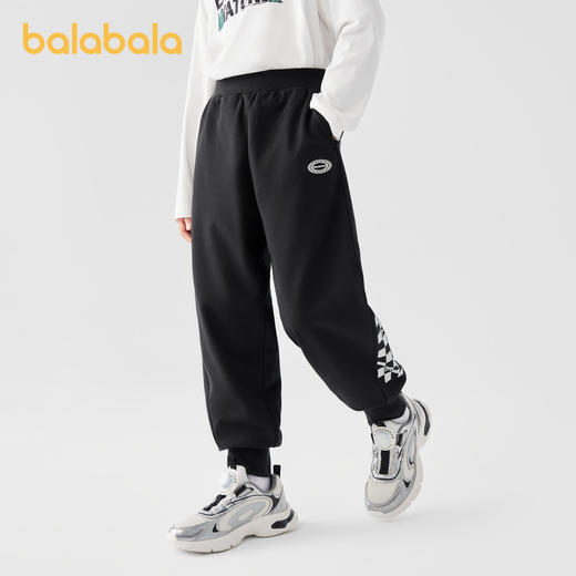 巴拉巴拉童装男童长裤儿童宽松束脚裤秋装新款裤子棋盘格印花 商品图0