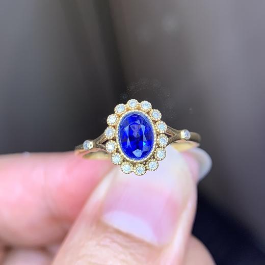 0.98ct 1.92g 蓝宝石戒指 商品图4