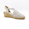 断码特价38码——西班牙原产手工制作时尚轻便超舒适女款坡跟草编鞋511LY-银白色 商品缩略图1