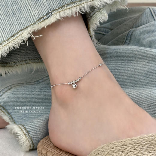 【转运珠】S925银圆珠脚链【YXS-L768】 商品图0