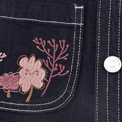 棉果果秋季新品女童春秋款纯棉柔软牛仔马夹M322171224423 商品图2