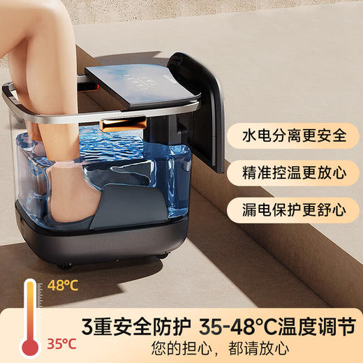 凯诗捷（KASJ）泡脚桶足浴洗脚盆全自动气囊按摩恒温加热洗脚桶足疗盆 节日礼物送长辈礼品 K2灰 商品图5