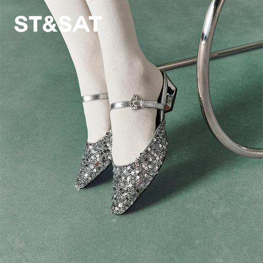 星期六璀璨亮片中后空穆勒拖SSC3114049 商品图1