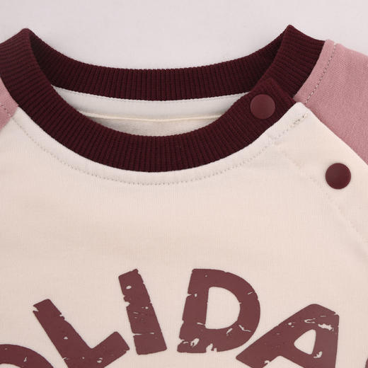 棉果果秋季新品女童春秋款简约百搭撞色圆领套头卫衣M322180224414 商品图4