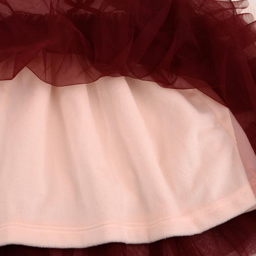 棉果果秋季新品女童百搭空气层保暖网纱连衣裙M322700624411 商品图5