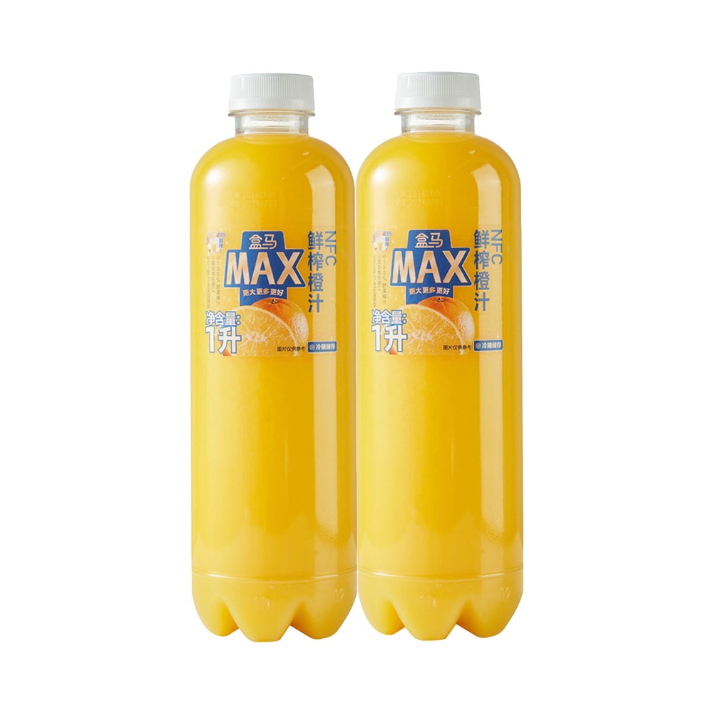 盒马X MAX 鲜榨橙汁 1L*2