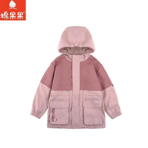 棉果果秋季新品女童加绒加厚摇粒绒防风保暖休闲冲锋衣外套加绒保暖风衣M322100324427 商品图1