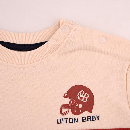 棉果果秋季新品男童春秋款简约百搭撞色拼接纯棉圆领套头卫衣M312180224456 商品图2