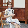 SYK-878-1旗袍年轻款三分袖女复古修身礼服2024年新款旗袍中式春秋款 商品缩略图1
