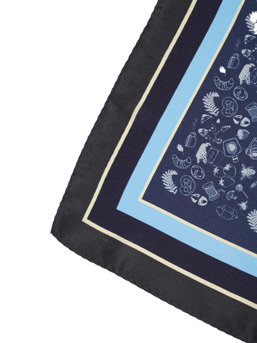 callisto藏青色桑蚕丝丝巾 商品图3