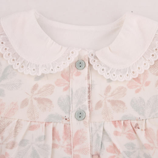 棉果果秋季新品女童百搭薄绒翻领连衣裙M322700224436 商品图1