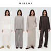 HIDEMI自然水洗亚麻轻薄宽松廓形T恤休闲四件套短袖长袖半裙长裤阿贝贝套装 商品缩略图0