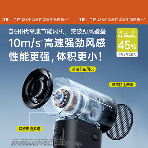 几素超高速节能手持小风炮迷你便携式usb小风扇强力散热桌面制冷降温神器无叶涡轮静音大风力电风扇随身小型 商品图4