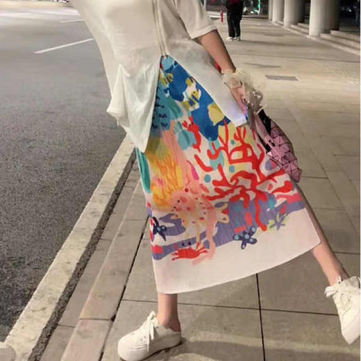 夏季度假花色仙女裙松紧腰弹力大_ym 商品图12