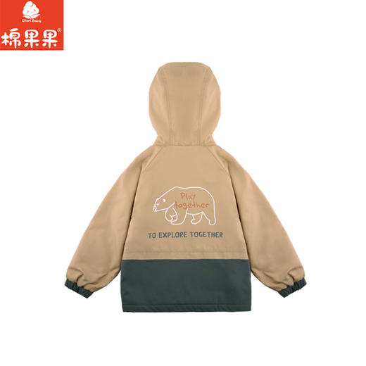 棉果果秋季新品男童加绒加厚摇粒绒防风保暖休闲冲锋衣外套连帽风衣M312100424469 商品图3