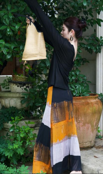 【门店同款】ENJOY夏季性感V领镂空长袖T 158592915 商品图1