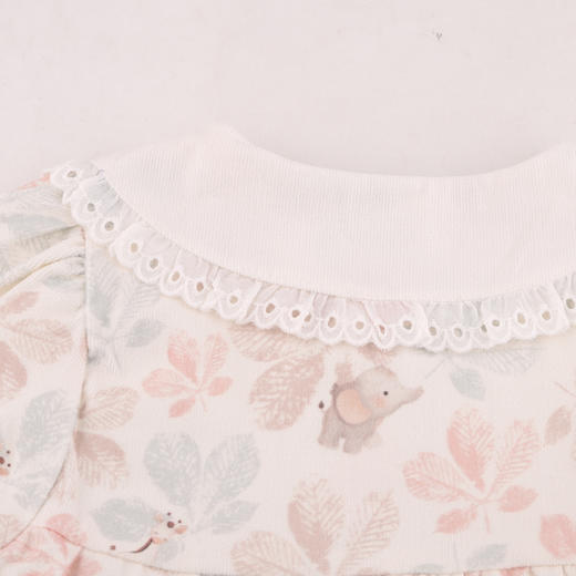 棉果果秋季新品女童百搭薄绒翻领连衣裙M322700224436 商品图3