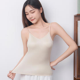 TG02S233春夏针织真丝基础打底一体吊带bra薄款桑蚕丝带罩杯内衣吊带