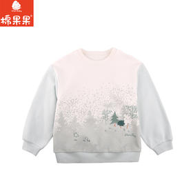 棉果果秋季新品女童春秋款简约百搭清新圆领套头卫衣M322180224432
