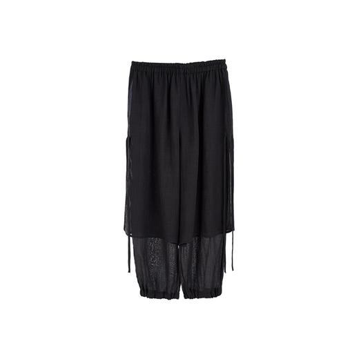 绽放477朵【黑白灰系列·松弛感】天丝亚麻假两件束脚灯笼裙裤 商品图4