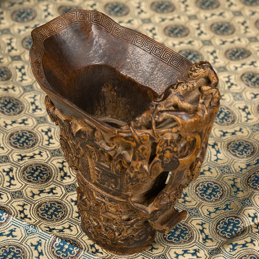 清 竹雕螭虎纹爵杯 商品图2