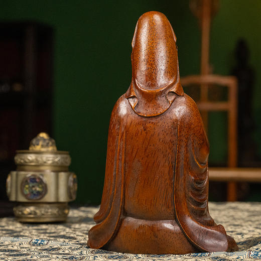 清 竹雕持卷观音像 商品图4