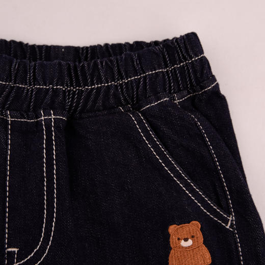 棉果果秋季新品女童春秋款纯棉柔软卡通小熊牛仔长裤M322200224440 商品图5