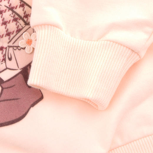 棉果果秋季新品女童卡通小熊圆领翻领套头卫衣M322180224409 商品图1