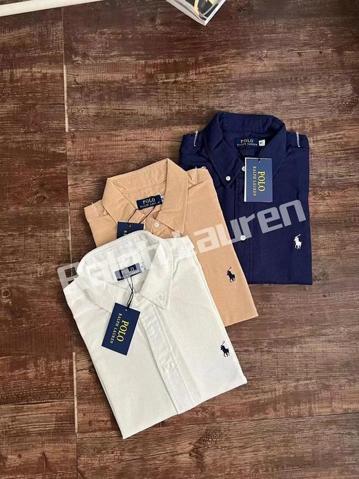 拉夫家亚麻小马刺绣轻薄透气款短袖衬衫 商品图3