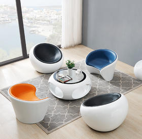 创意U型圈椅玻璃桌几