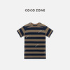 COCO ZONE 100棉撞色条纹连衣裙设计感显瘦长裙CC2C1286 商品缩略图0