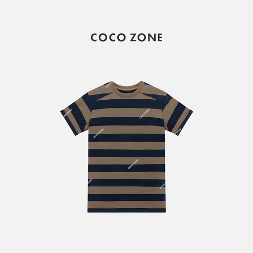COCO ZONE 100棉撞色条纹连衣裙设计感显瘦长裙CC2C1286 商品图0