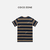COCO ZONE 100棉撞色条纹连衣裙设计感显瘦长裙CC2C1286 商品缩略图1